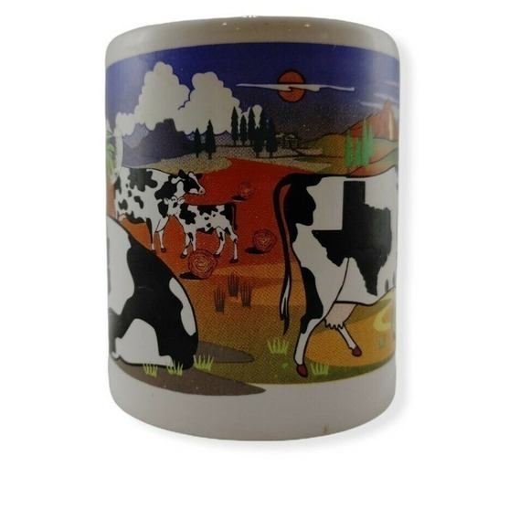 Vintage Road Trip Cows Travelin' West‎ Coffee Mug 1999 Collectible Cow Mug - Picture 4 of 7